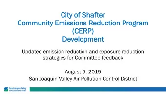 Community Emissi  Community Emissions R  ons Reduc  eduction  tion Pr  Program  ogram  (CE  (CERP)