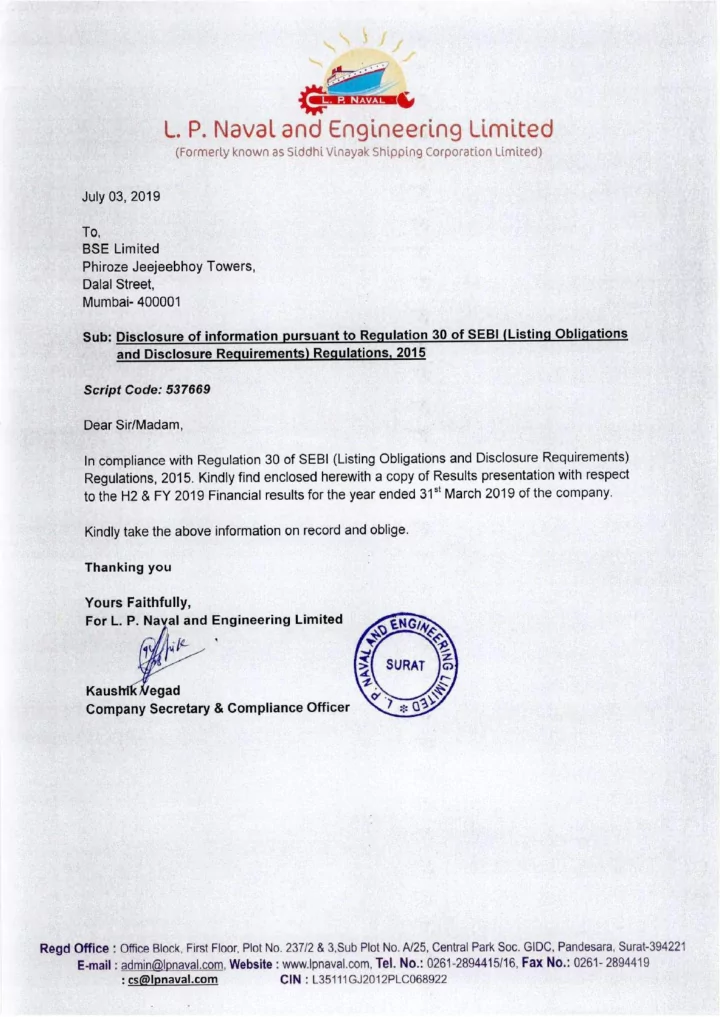 l p naval and engineering ltd