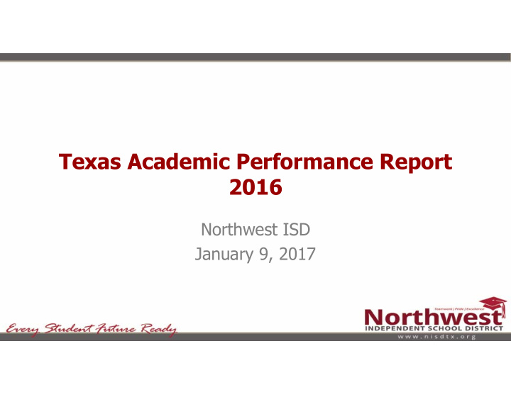 texas academic performance report 2016
