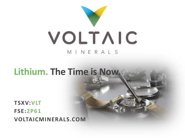 lithium the time is now