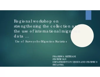 Re g io na l wo rksho p o n  stre ng the ning  the  c o lle c tio n a nd  the  use  o f inte rna
