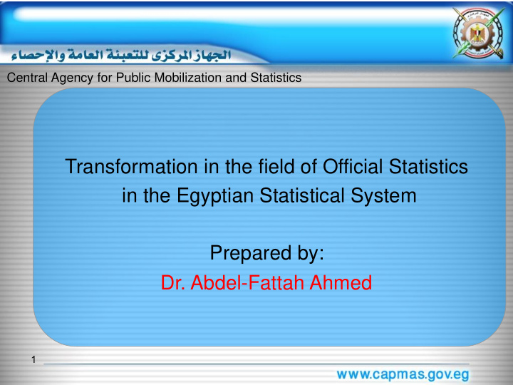 transformation in the field of official statistics in the
