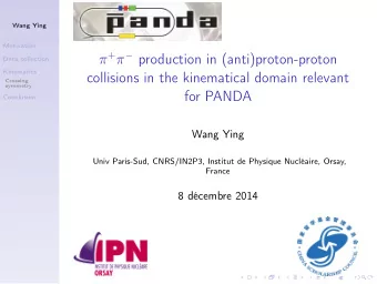 +   production in (anti)proton-proton  Data collection  Kinematics  collisions in the