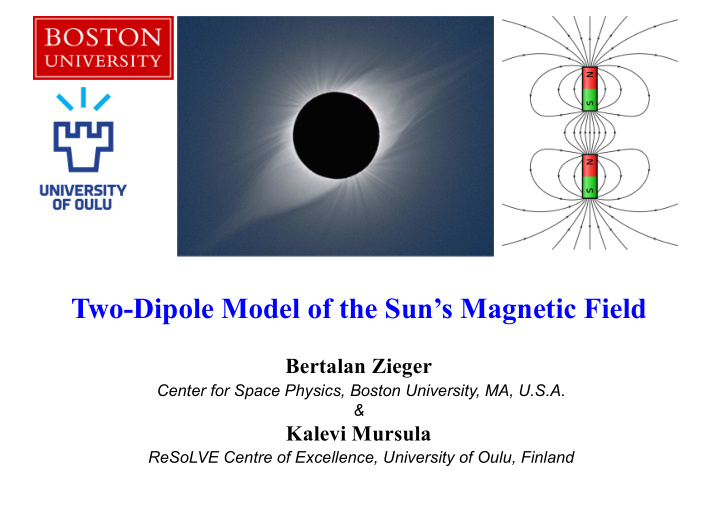 two dipole model of the sun s magnetic field