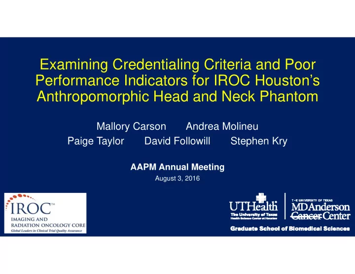 examining credentialing criteria and poor performance