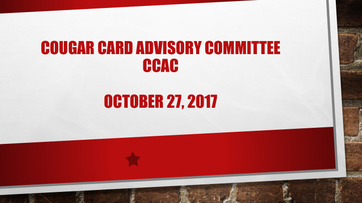 ccac october 27 2017 university of houston