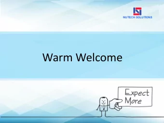 Warm Welcome  Presentation Agenda  COSEC Time-Attendance  Applications  COSEC Solution