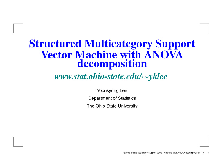 structured multicategory support vector machine with