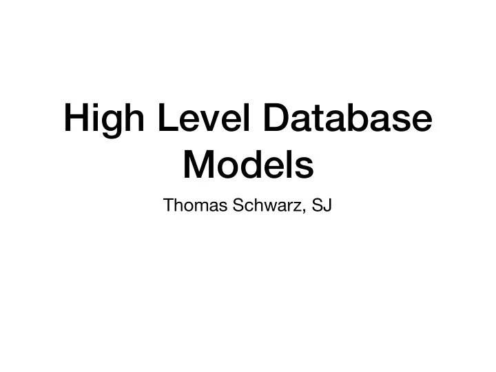 high level database models