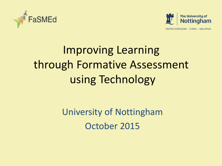 improving learning through formative assessment using