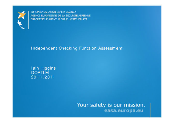 independent checking function assessment iain higgins