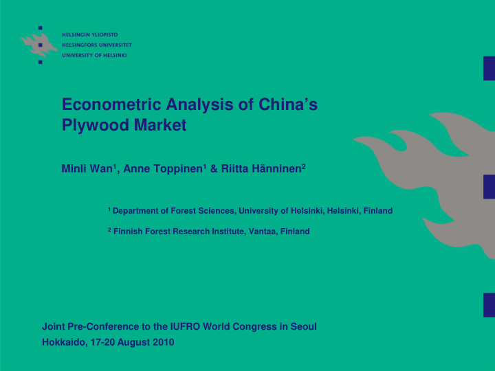 econometric analysis of china s plywood market