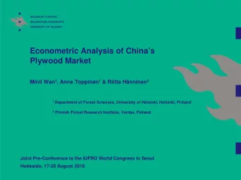 Econometric Analysis of Chinas  Plywood Market Minli Wan 1 , Anne Toppinen 1 &amp; Riitta