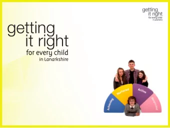 LANARKSHIRE  Well-being Indicator  Dr David Best  GIRFEC Wheel  Background    Getting it right