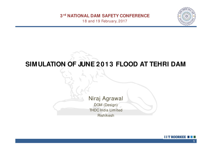 simulation of june 2013 flood at tehri dam