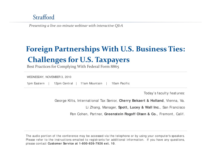foreign partnerships with u s business ties foreign