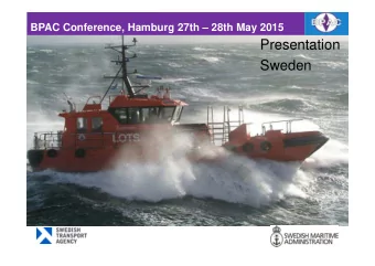 Presentation  Sweden  Pilotage missions 2014 vs. 2013  Total number of pilotage  Lule pilotage