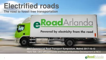 Electrified roads  The road to fossil free transportation  2017 Commercial Road Transport