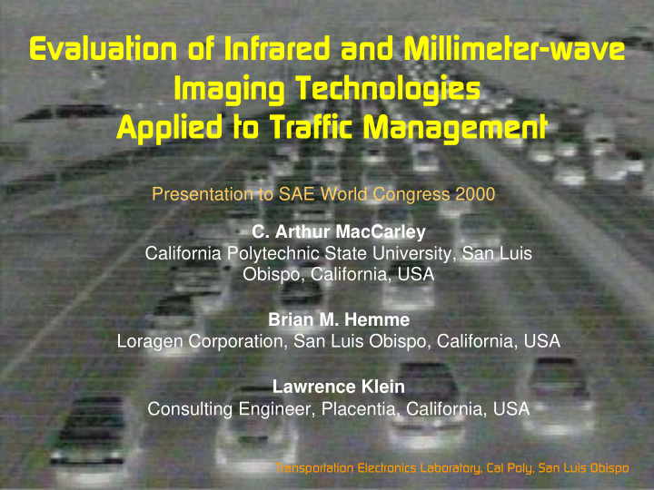 evaluation of infrared and millimeter wave imaging