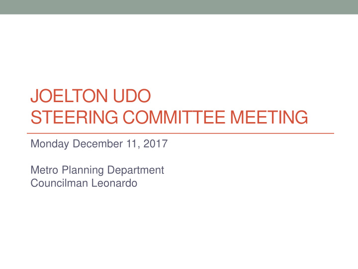 joelton udo steering committee meeting