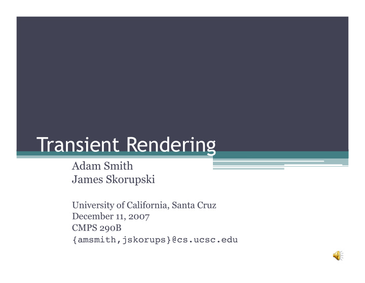 transient rendering