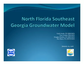 January 25, 2016  Overview  Status of NFSEG Steady-State Model Calibration  NFSEG Model