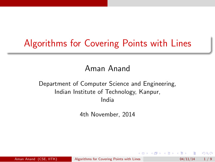 algorithms for covering points with lines