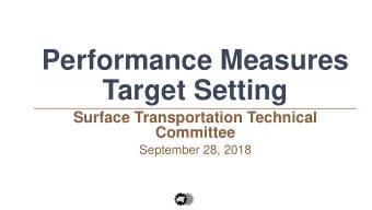 Performance Measures  Target Setting  Surface Transportation Technical  Committee  September 28,