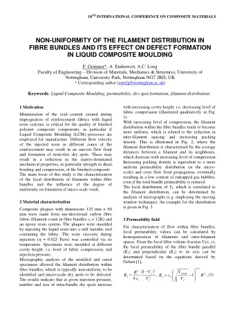 NON-UNIFORMITY OF THE FILAMENT DISTRIBUTION IN  FIBRE BUNDLES AND ITS EFFECT ON DEFECT FORMATION