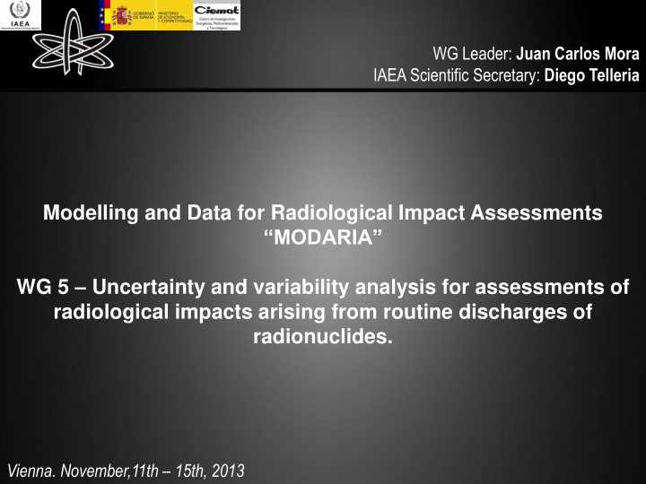 wg 5 uncertainty and variability analysis for assessments