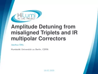 Amplitude Detuning from  misaligned Triplets and IR  multipolar Correctors  Joschua Dilly  Humboldt