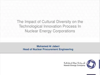 The Impact of Cultural Diversity on the  Technological Innovation Process In  Nuclear Energy