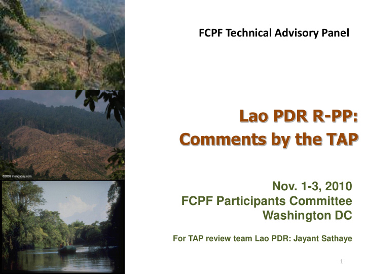 lao pdr r pp comments by the tap