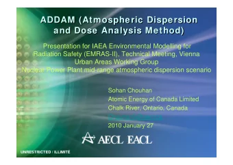 ADDAM (Atmospheric Dispersion  ADDAM (Atmospheric Dispersion  and Dose Analysis Method)  and Dose