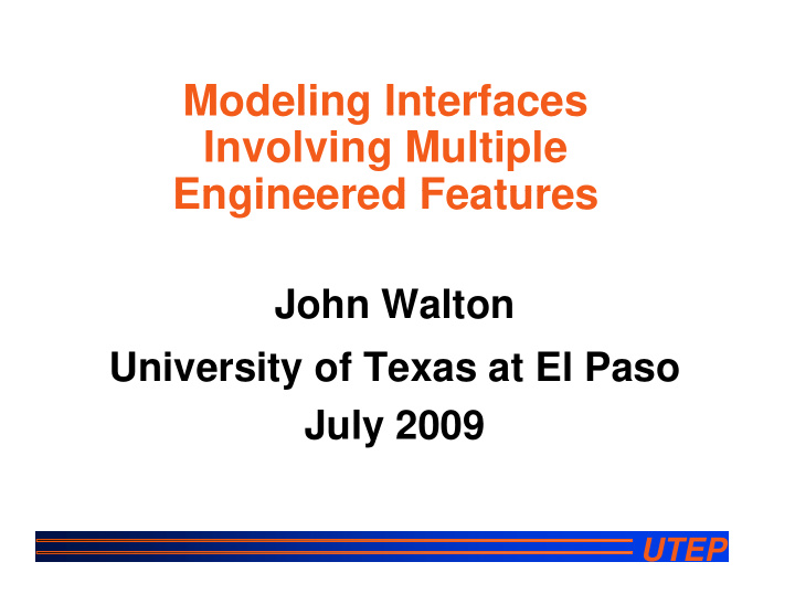 modeling interfaces modeling interfaces involving