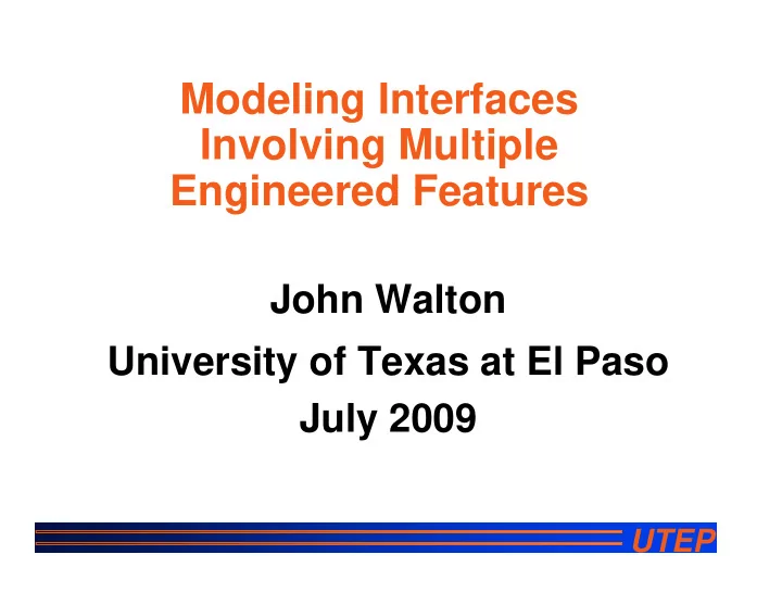 modeling interfaces modeling interfaces involving