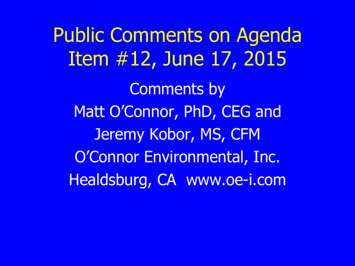public comments on agenda