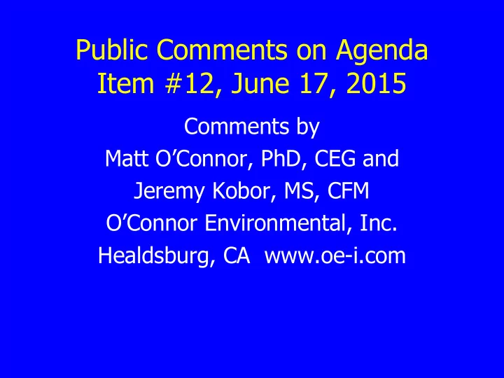 public comments on agenda
