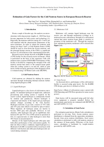 Estimation of Gain Factors for the Cold Neutron Source in European Research Reactor  Han Jong Yoo*,