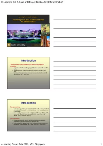 Introduction  Universities have largely ceased to enjoy their relative geographic  monopolies.