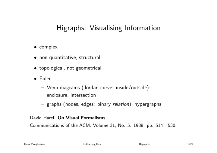 higraphs visualising information