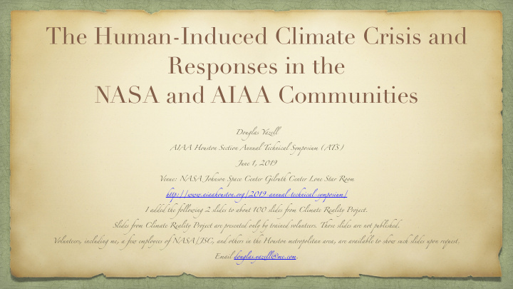 the human induced climate crisis and responses in the