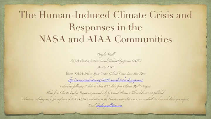 the human induced climate crisis and responses in the