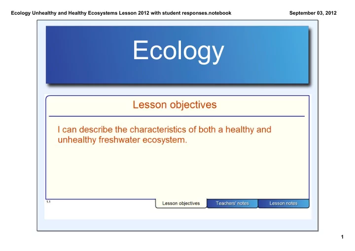 ecology
