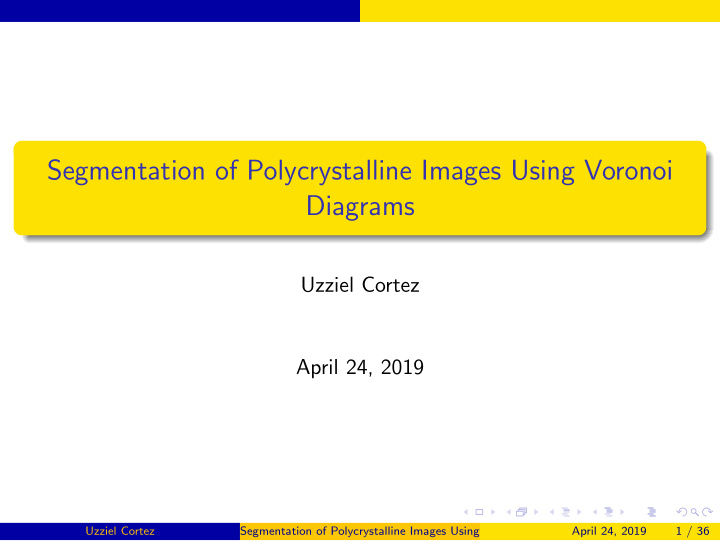 segmentation of polycrystalline images using voronoi