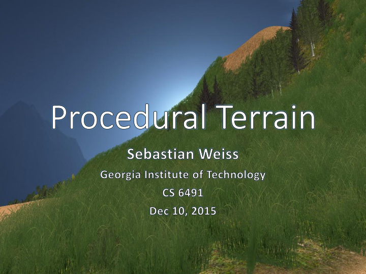 why procedural terrain