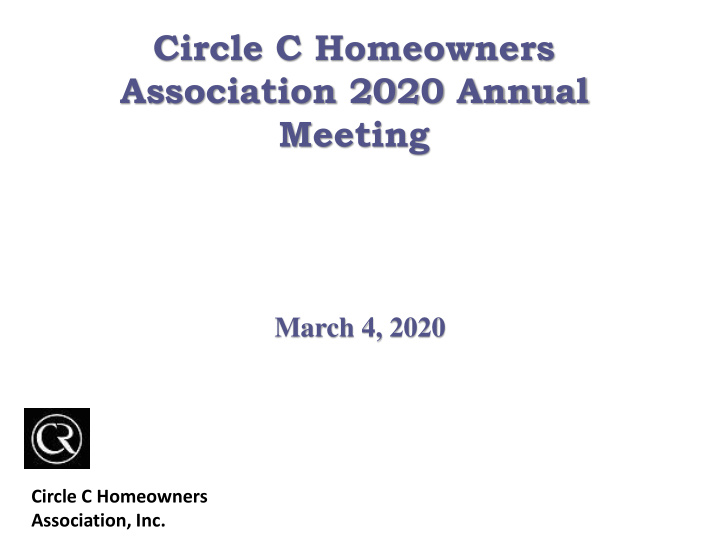 circle c homeowners