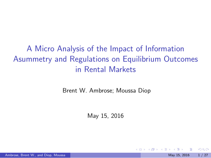 a micro analysis of the impact of information asummetry