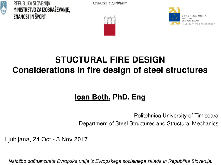 considerations in fire design of steel structures