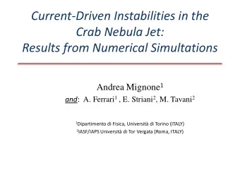 Current-Driven Instabilities in the  Crab Nebula Jet:  Results from Numerical Simultations Andrea